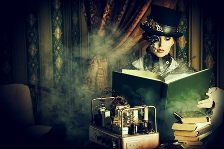 Woman in steampunk  costume